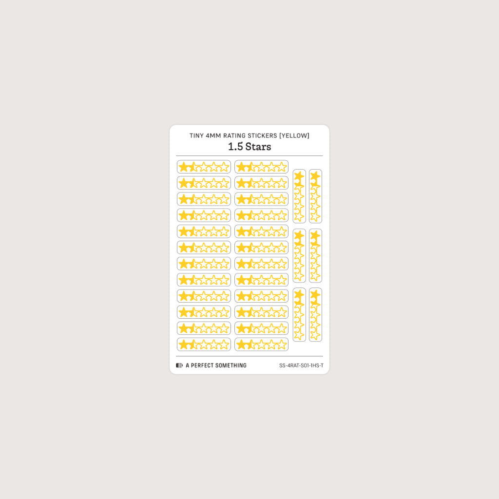 Tiny (4mm) Rating Stickers: Yellow Stars