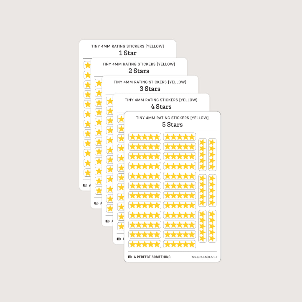 Tiny (4mm) Rating Stickers: Yellow Stars