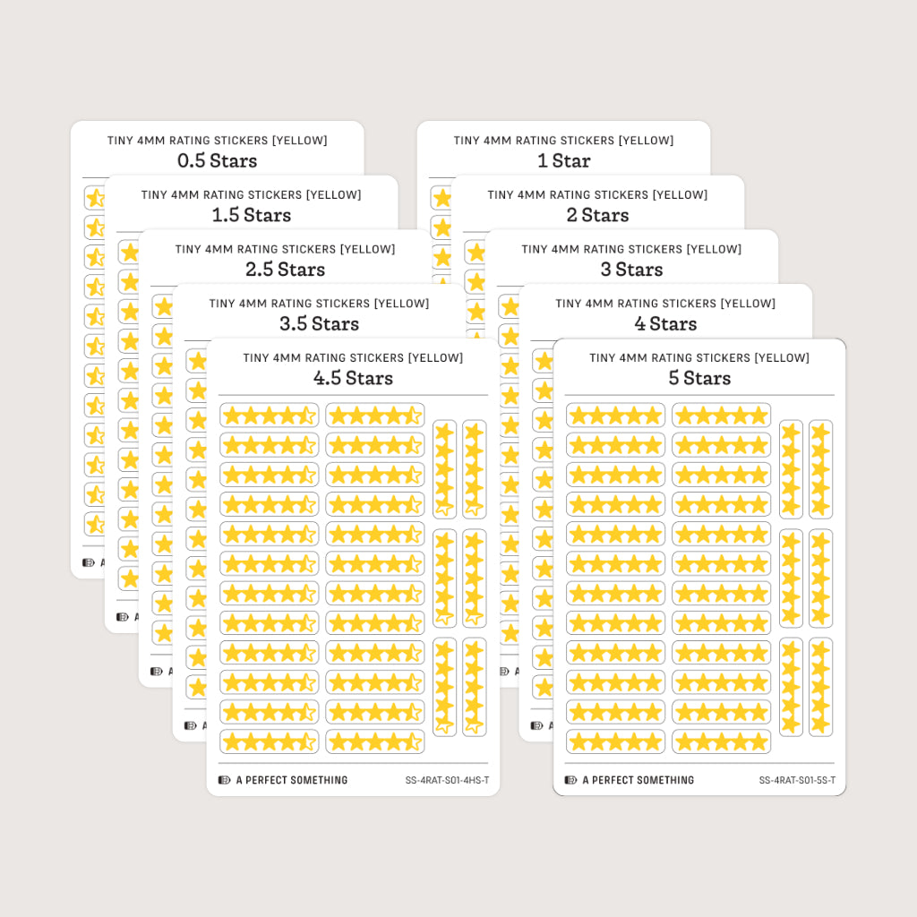 Tiny (4mm) Rating Stickers: Yellow Stars
