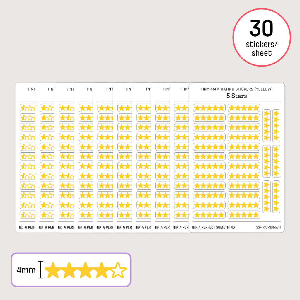 Tiny (4mm) Rating Stickers: Yellow Stars