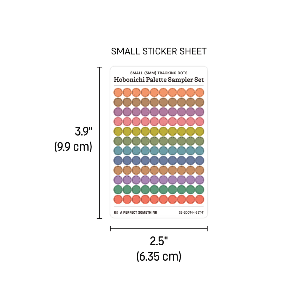 Small (5mm) Tracking Dot Stickers: Hobonichi Color Palette Sampler Sets