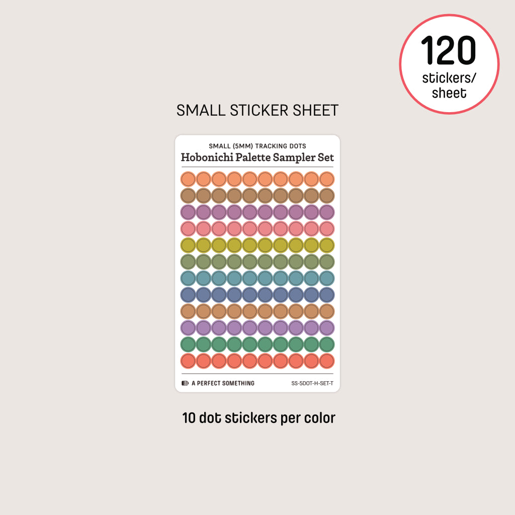 Small (5mm) Tracking Dot Stickers: Hobonichi Color Palette Sampler Sets