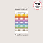 Small (5mm) Tracking Dot Stickers: Standard Color Palette Sampler Sets