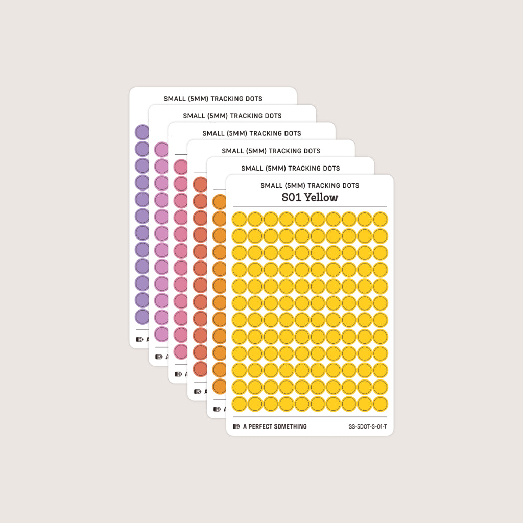 Small (5mm) Tracking Dot Stickers: Standard Color Palette