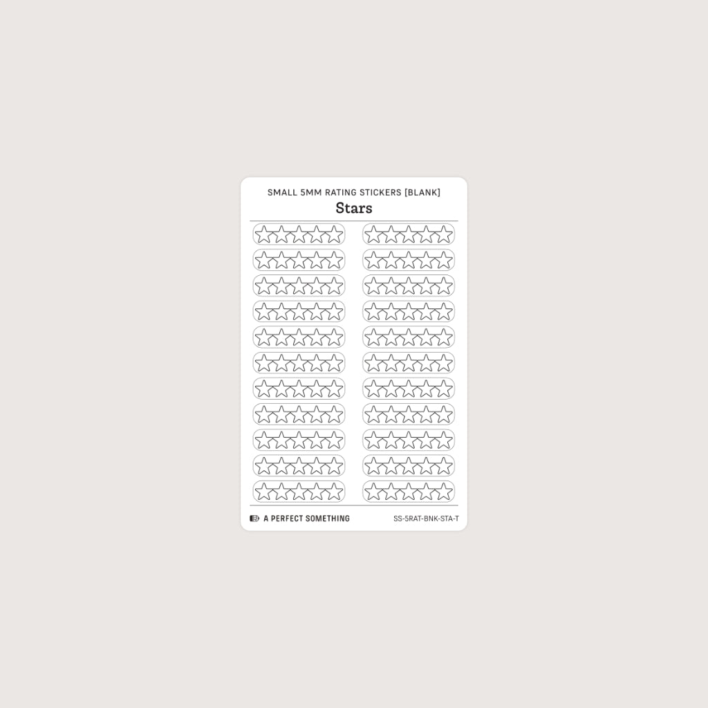 Small (5mm) Rating Stickers: Blank Stars