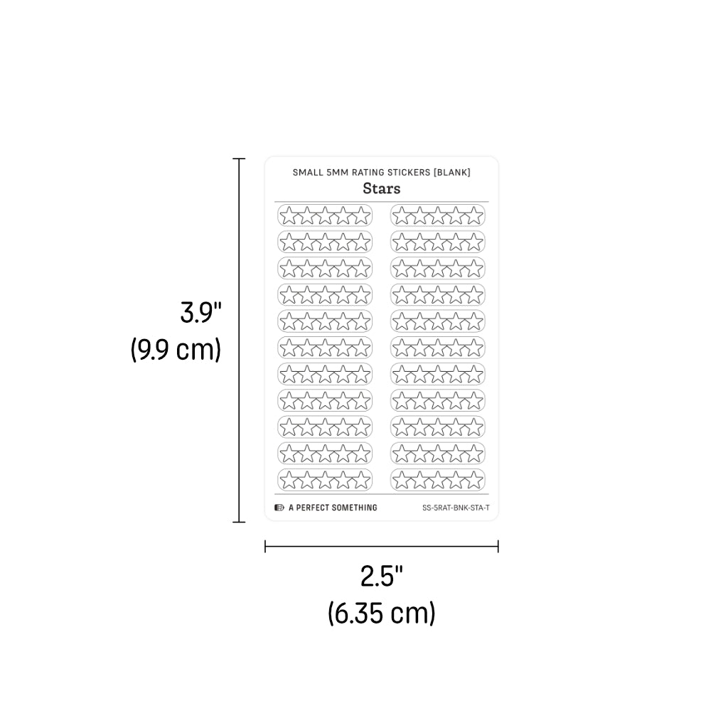 Small (5mm) Rating Stickers: Blank Stars