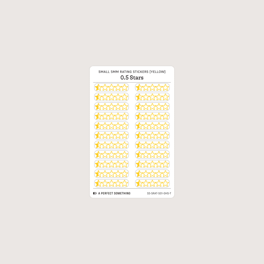 Small (5mm) Rating Stickers: Yellow Stars