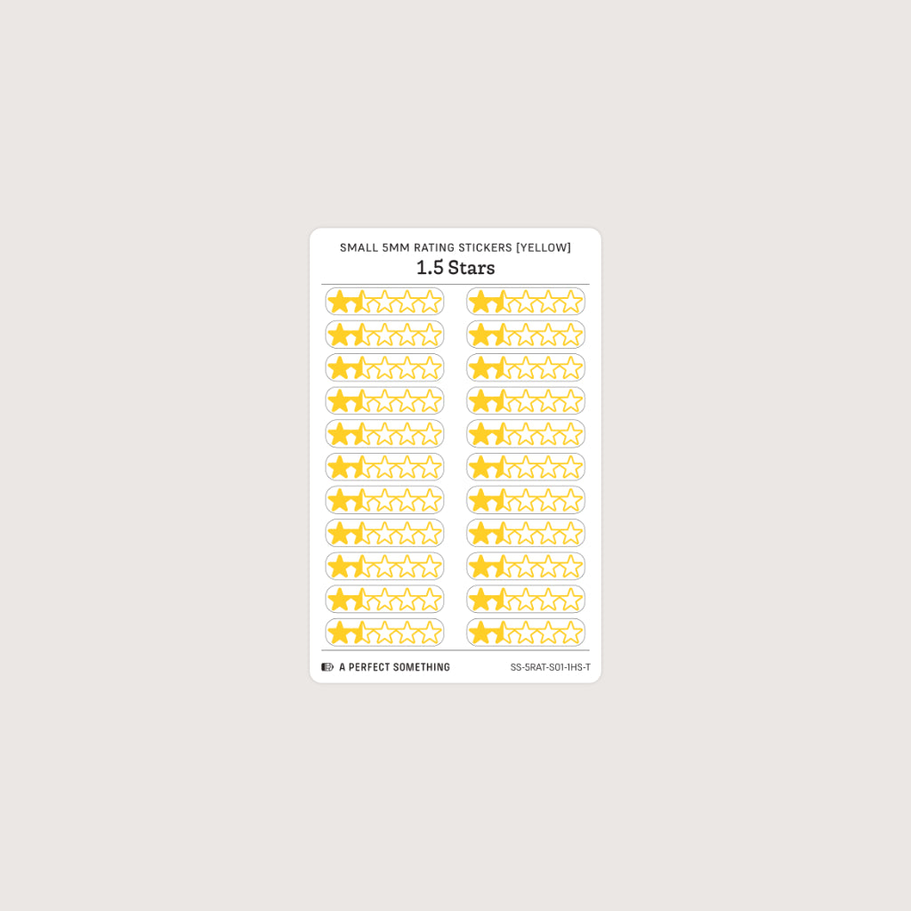Small (5mm) Rating Stickers: Yellow Stars