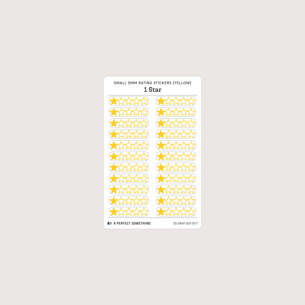 Small (5mm) Rating Stickers: Yellow Stars