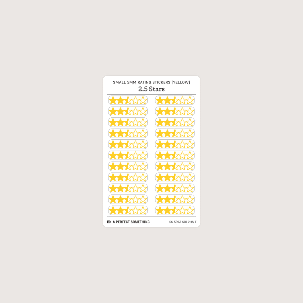 Small (5mm) Rating Stickers: Yellow Stars