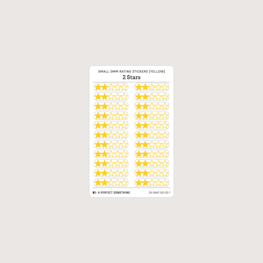 Small (5mm) Rating Stickers: Yellow Stars