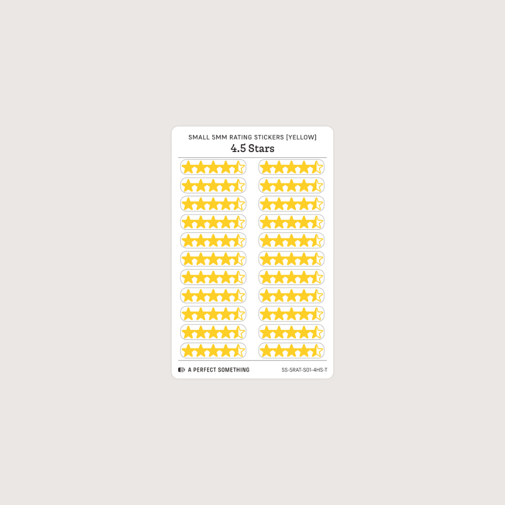 Small (5mm) Rating Stickers: Yellow Stars