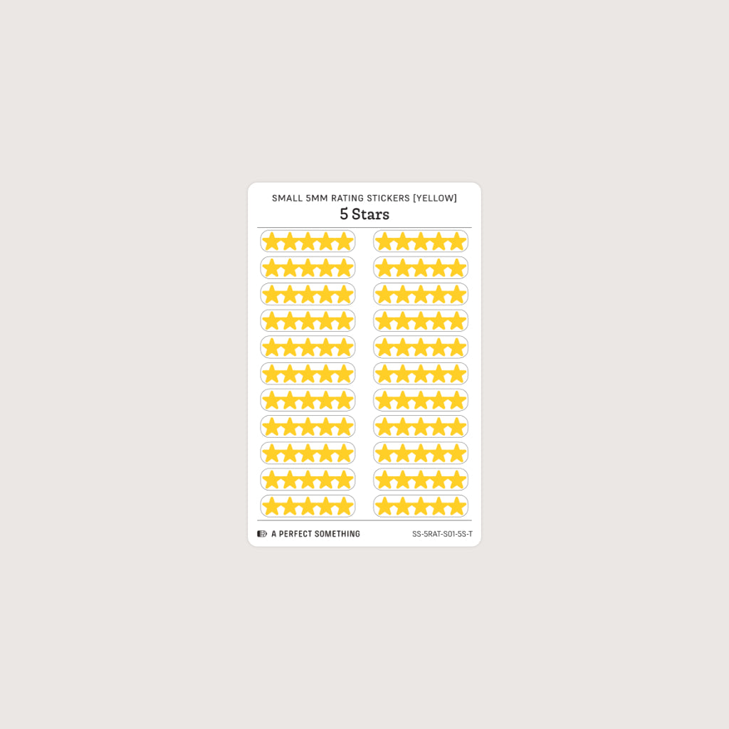Small (5mm) Rating Stickers: Yellow Stars