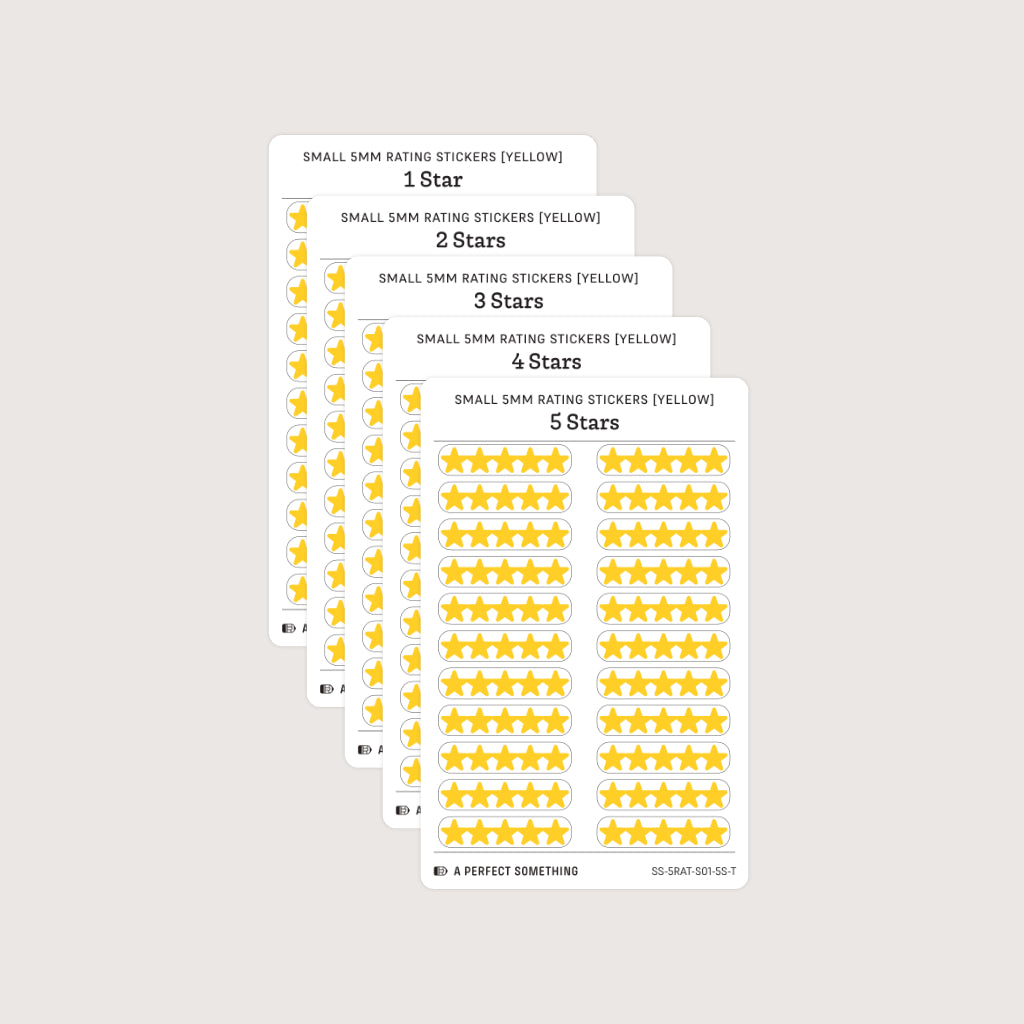 Small (5mm) Rating Stickers: Yellow Stars