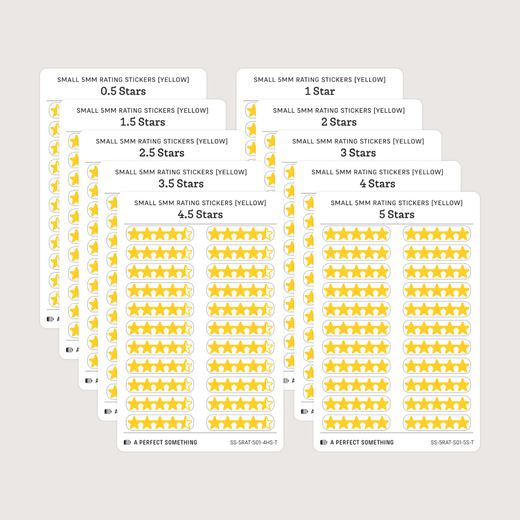 Small (5mm) Rating Stickers: Yellow Stars