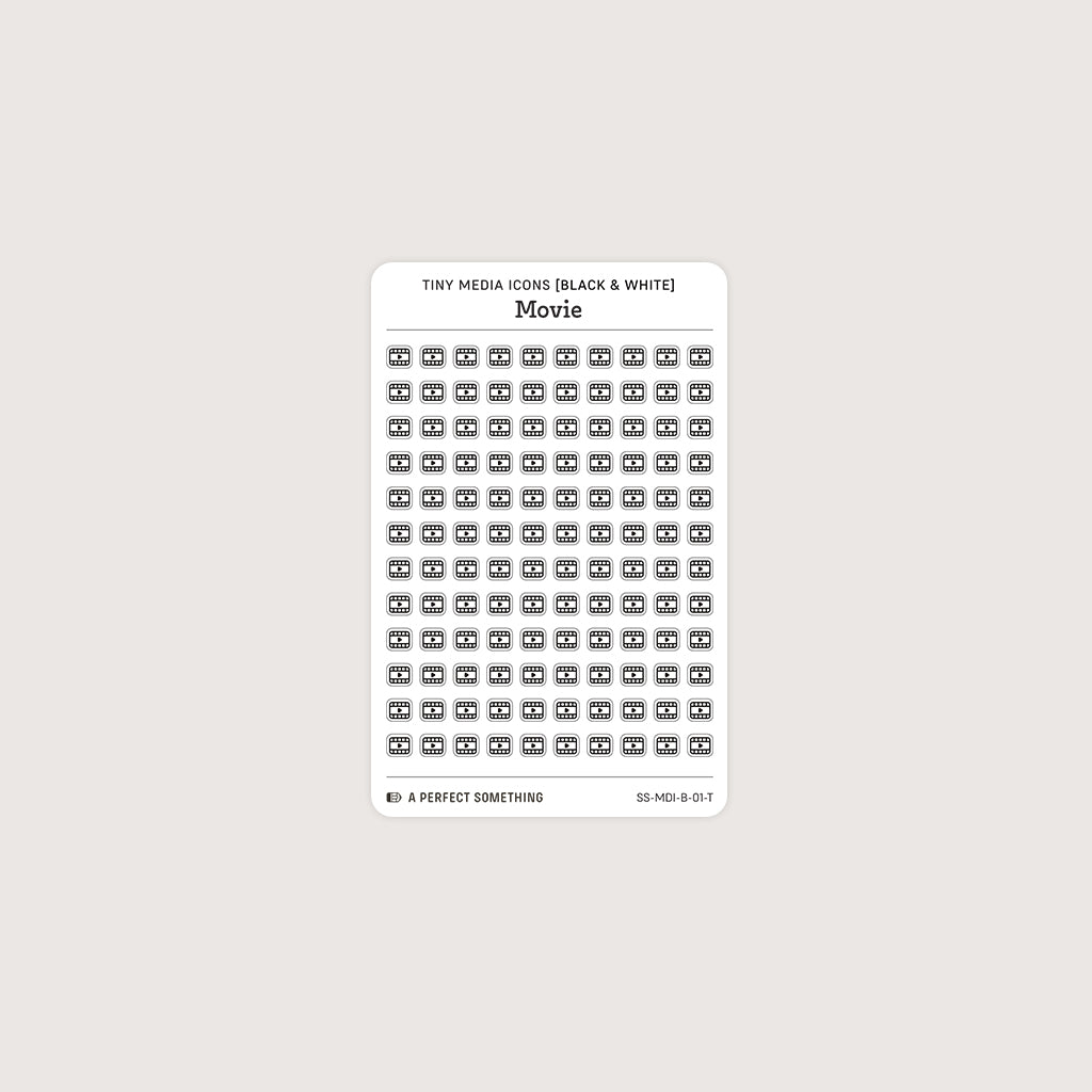 Tiny (4mm) Media Icon Stickers (Black and White)