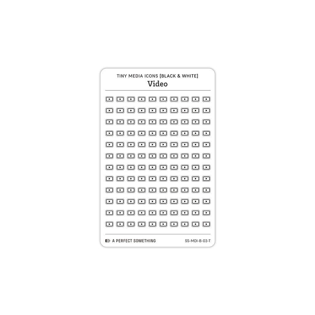 Tiny Media Icon Stickers (Black and White)