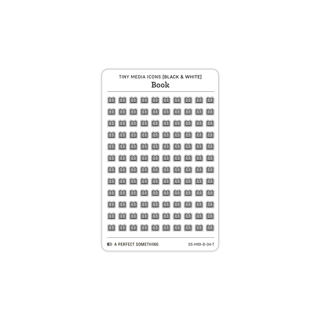 Tiny Media Icon Stickers (Black and White)