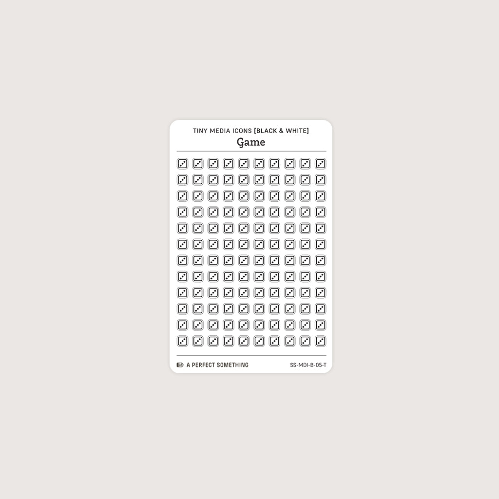Tiny (4mm) Media Icon Stickers (Black and White)