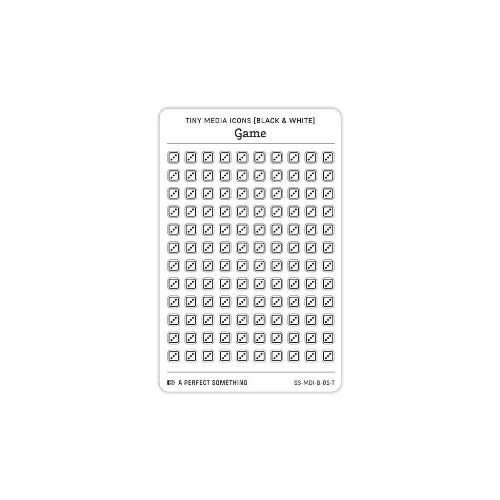 Tiny Media Icon Stickers (Black and White)