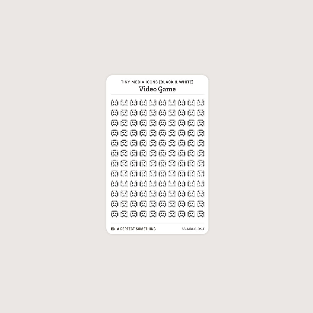 Tiny (4mm) Media Icon Stickers (Black and White)