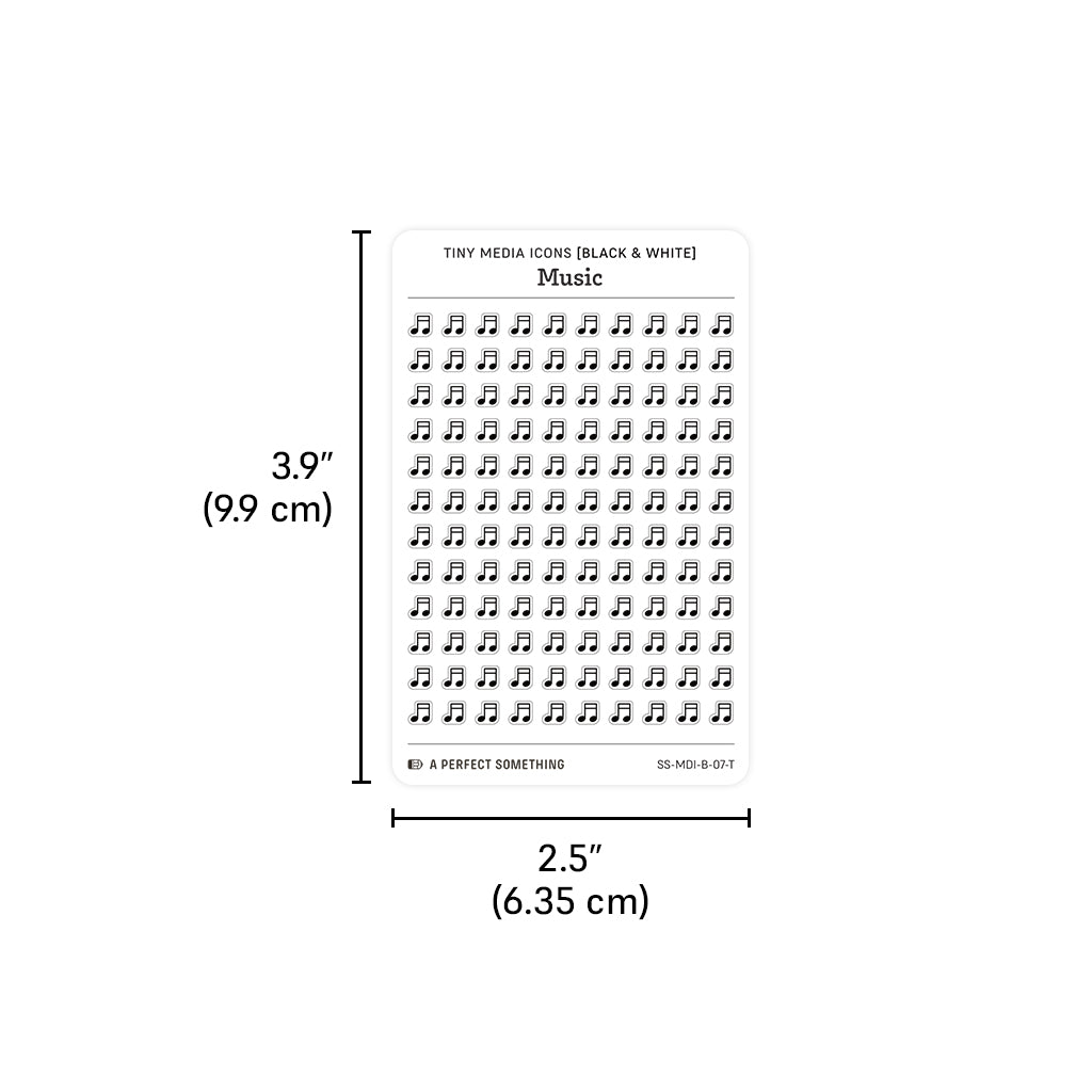 Tiny (4mm) Media Icon Stickers (Black and White)
