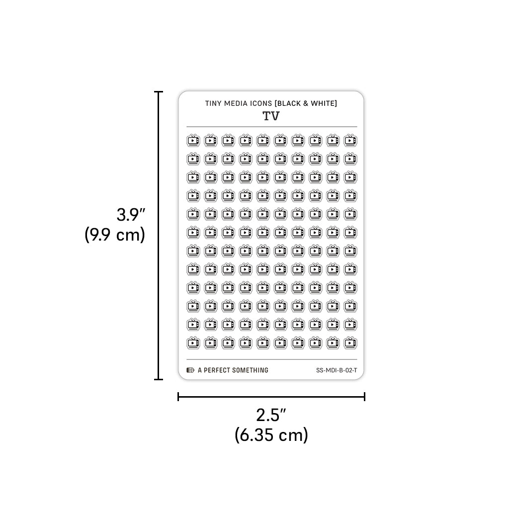 Tiny Media Icon Stickers (Black and White)