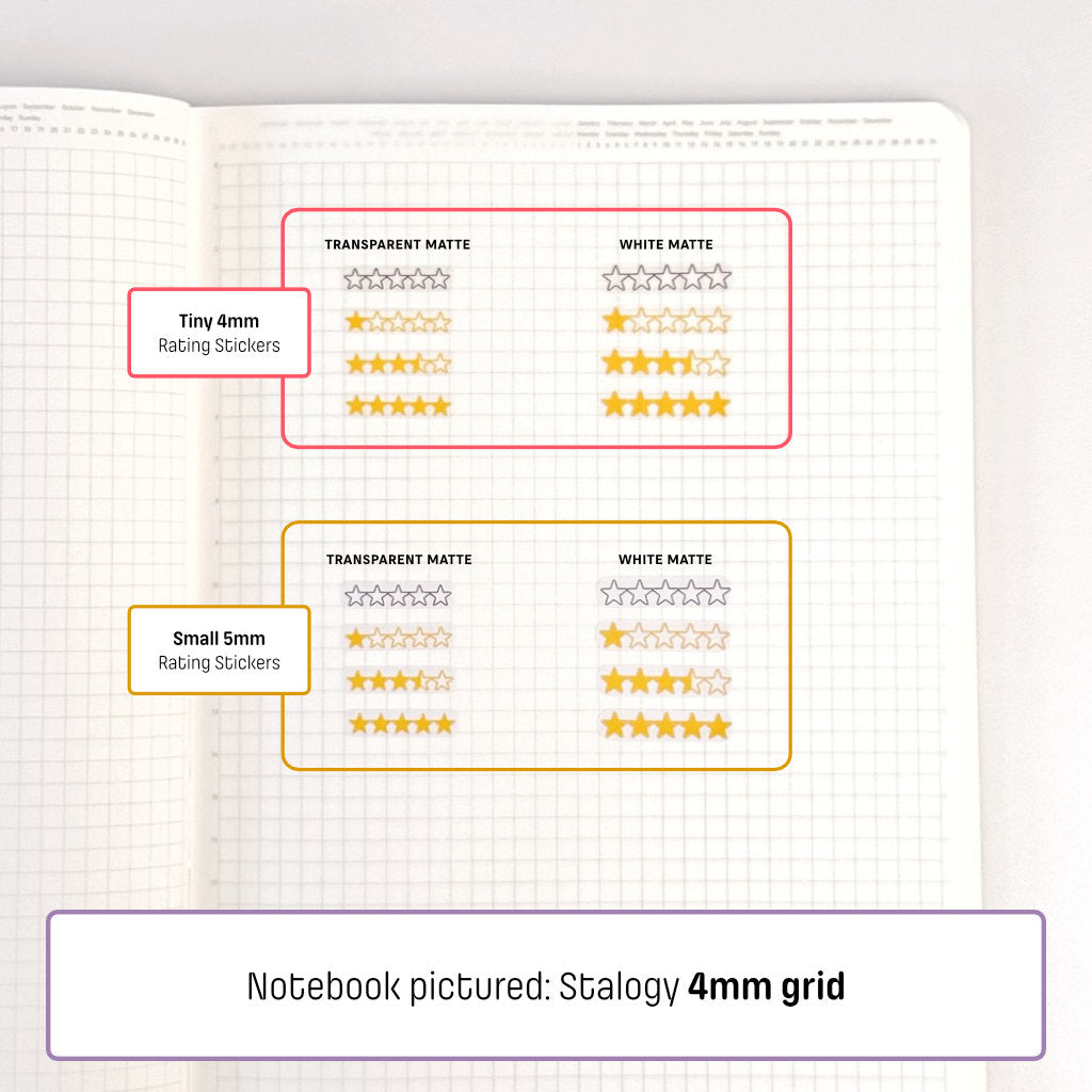 Tiny (4mm) Rating Stickers: Blank Stars