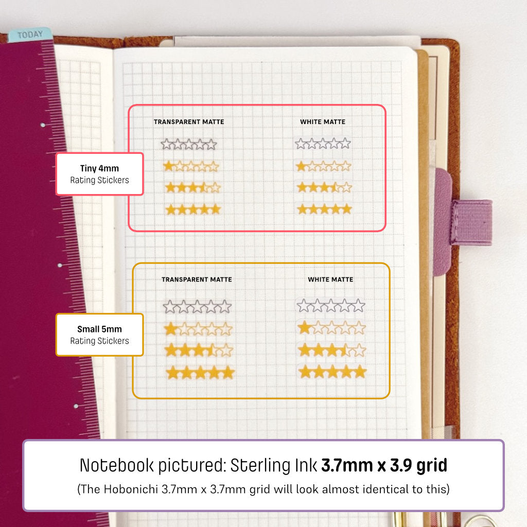 Tiny (4mm) Rating Stickers: Blank Stars
